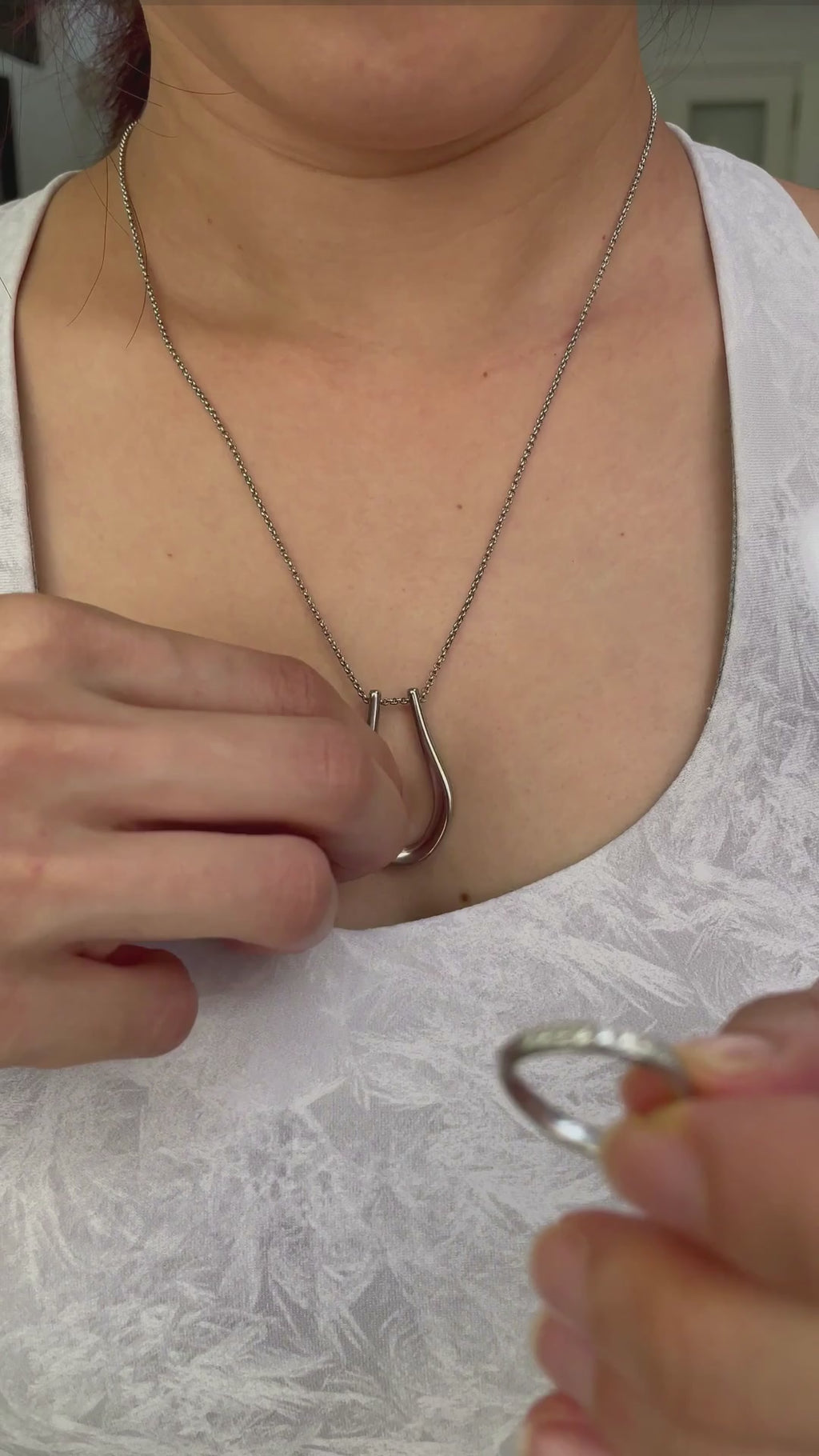 How to add a ring to the Amara Keepsake Necklace